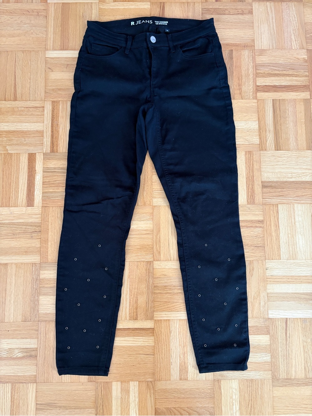 Women’s Black Jeans with Eyelet Detail - Size 29